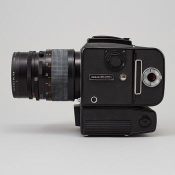 A black body Hasselblad 500 ELX Camera from Sweden 1986. With Sonnar 4/150 T*.