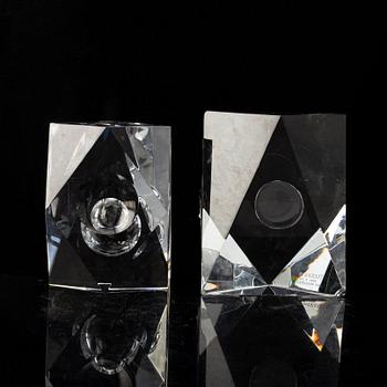 Jan Johansson, a pair of signed glass sculptures Orrefors later part of the 20th century.