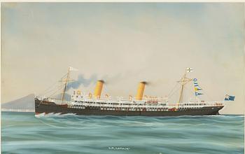 Luca Papaluca, Royal Mail Ship "Ophir" vid Vesuvius.