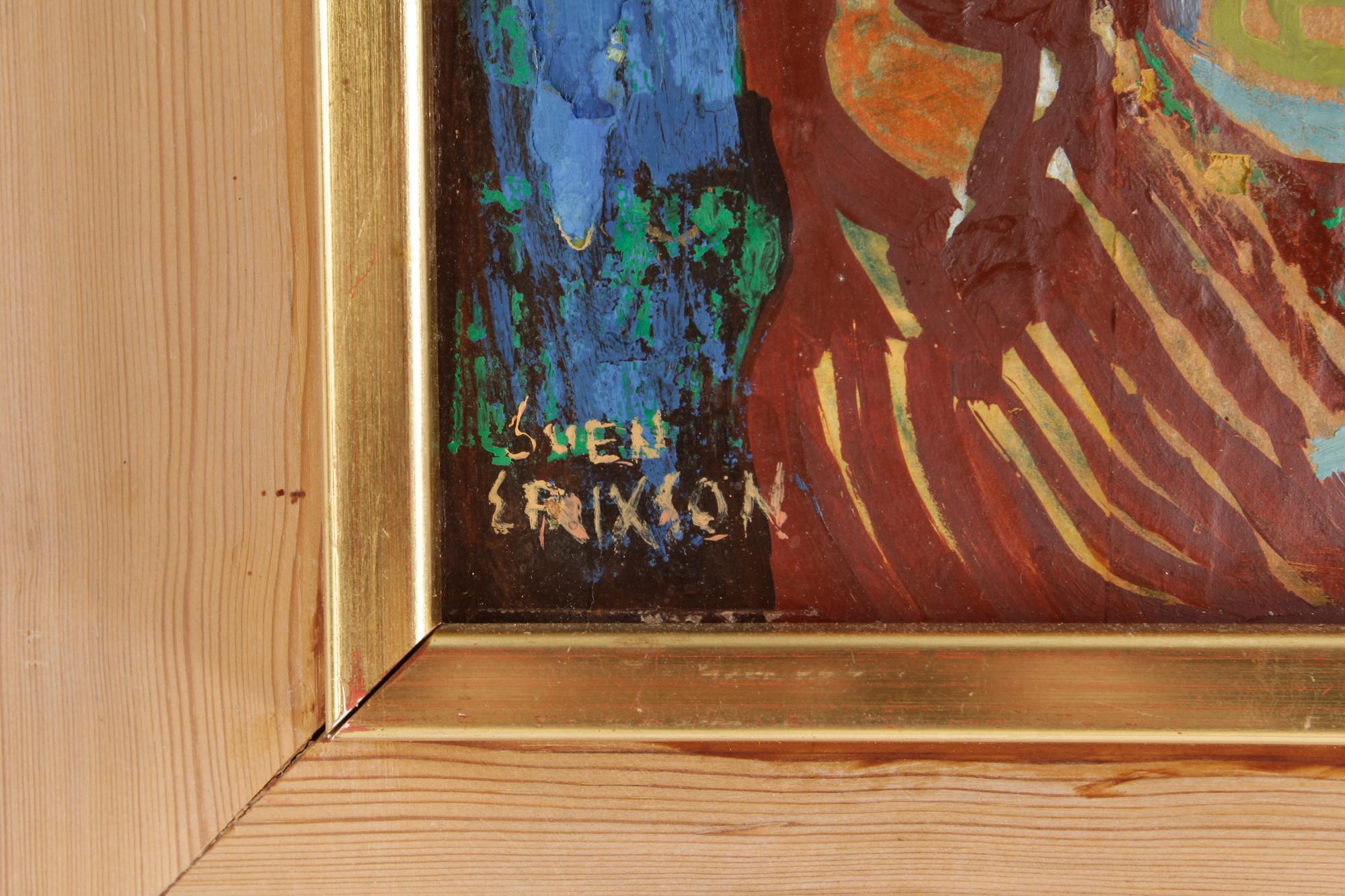 SVEN X:ET ERIXSON, olja på smörpapper uppklistrad på pannå, signerad.