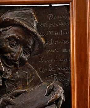 CHRISTIAN ERIKSSON, brons, relief, signerad.