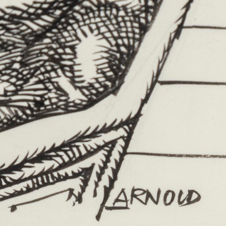 HANS ARNOLD, tusch, signerad.