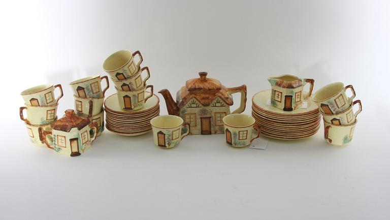 TESERVIS, 16 delar, flintgods, Keele St Pottery, England.