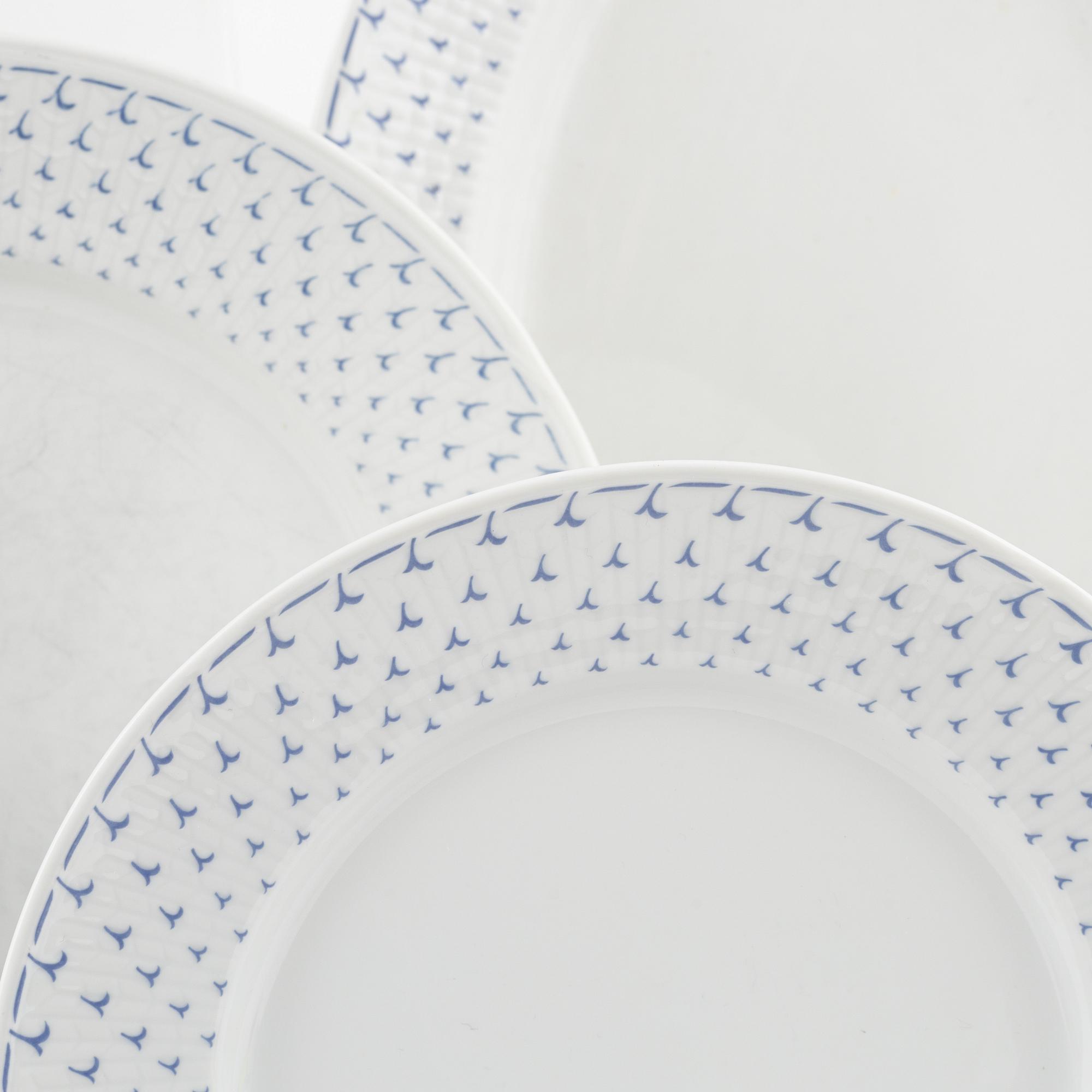 Mat- och kaffeservis, 49 delar, porslin, "Blå Vinge", Rörstrand.