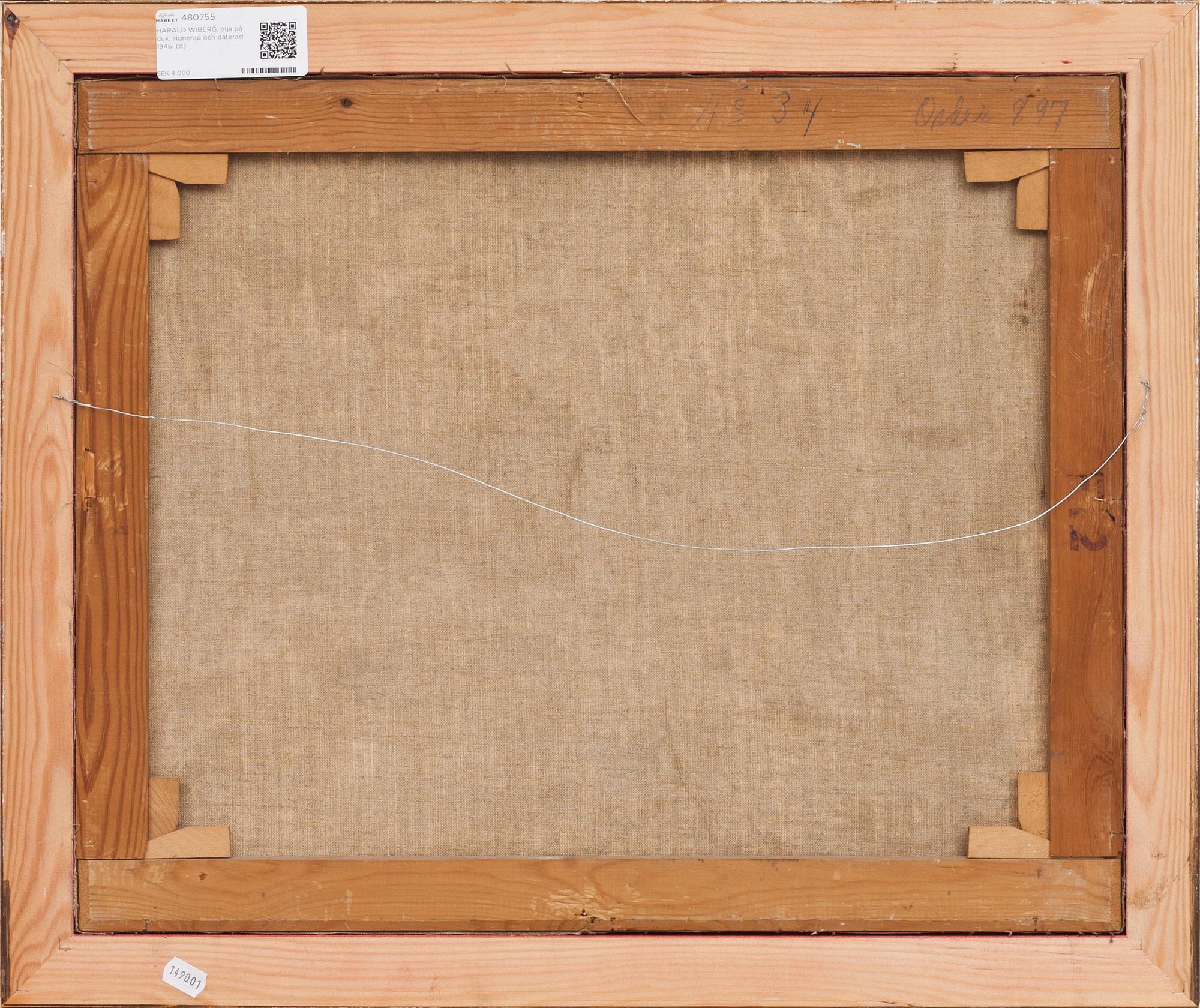 HARALD WIBERG, olja på duk, signerad och daterad 1946.