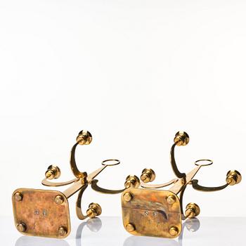 Josef Frank, a pair of brass candelabra by Svenskt Tenn, Sweden 1950's, model nr 2663.