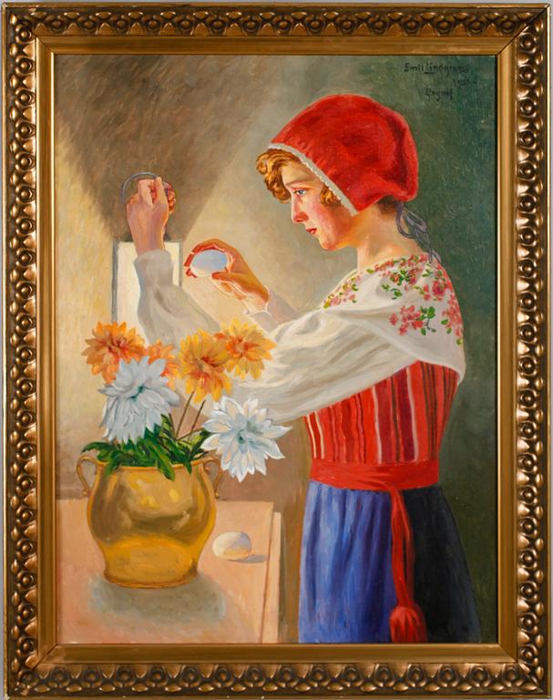 EMIL LINDGREN, olja på duk, sign och dat Gagnef 1930.