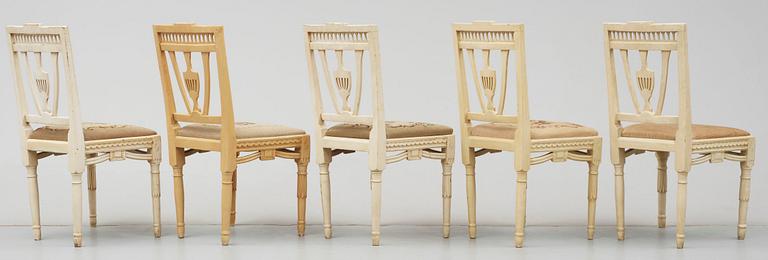 STOLAR, 5 st, gustaviansk stil, 1800-tal.