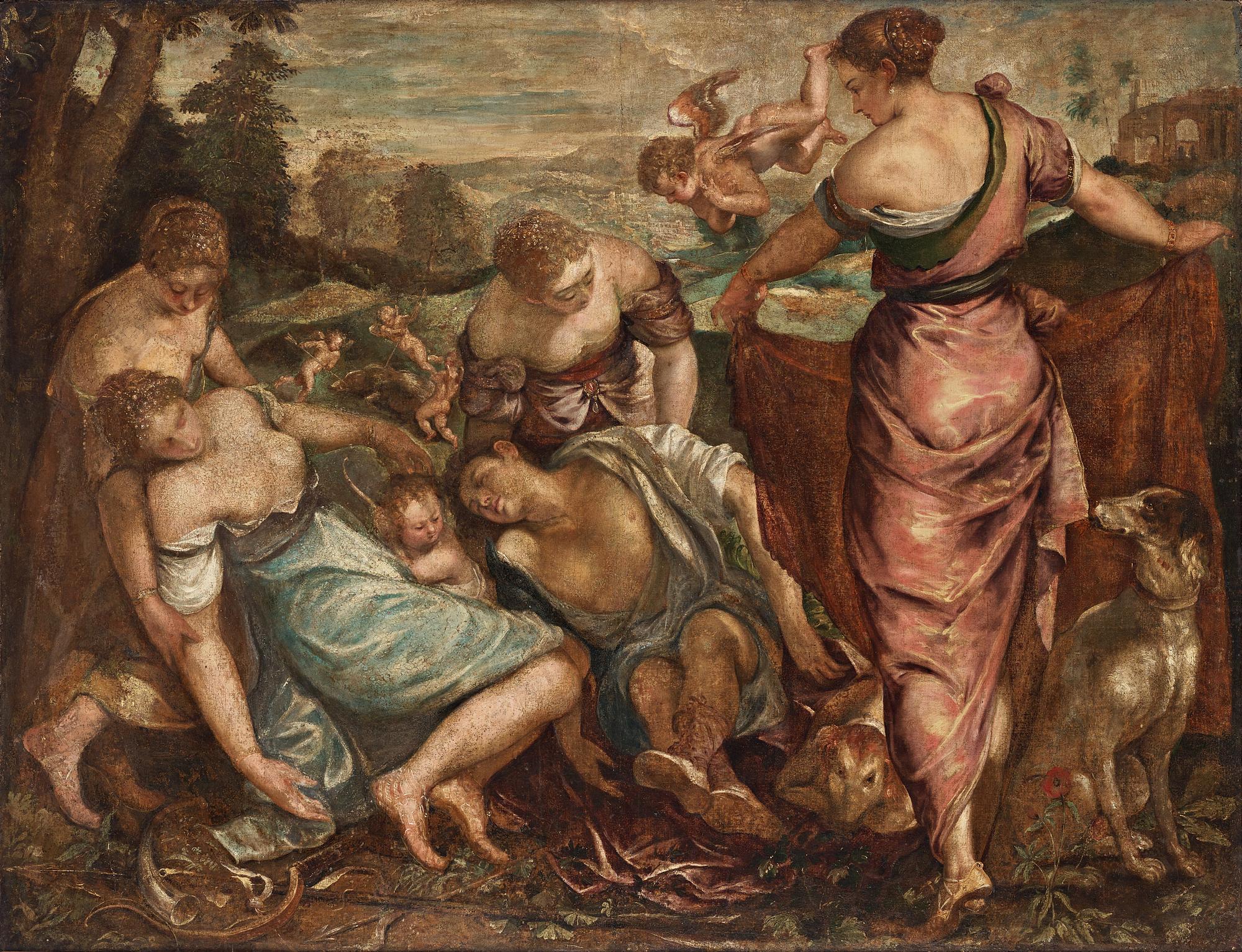 Jacopo Robusti Tintoretto, hans ateljé, Adonis död. (Venere sviene di fronte ad Adone morto).