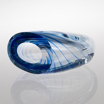 A glass vase signed Markus Eerola Iittala 1997 and numbered 35/500.