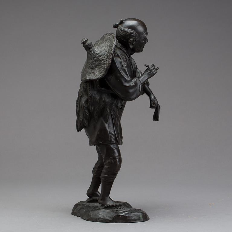 FIGURIN, brons, signerad, Japan, 1900-talets början.