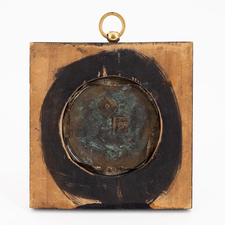 An Empire ormolu and patinated bronze portrait medallion depicting Carl Michael Bellman, early 19th Century.