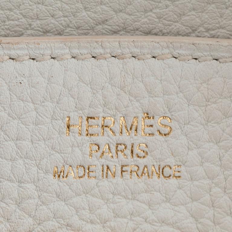 HERMÈS, a Tourillon clemence white handbag, "Birkin 35".