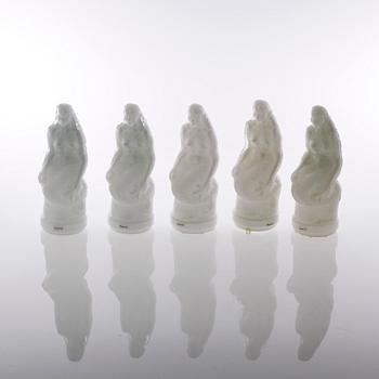 Five glass figurines by Fåglavik, late 20t century.