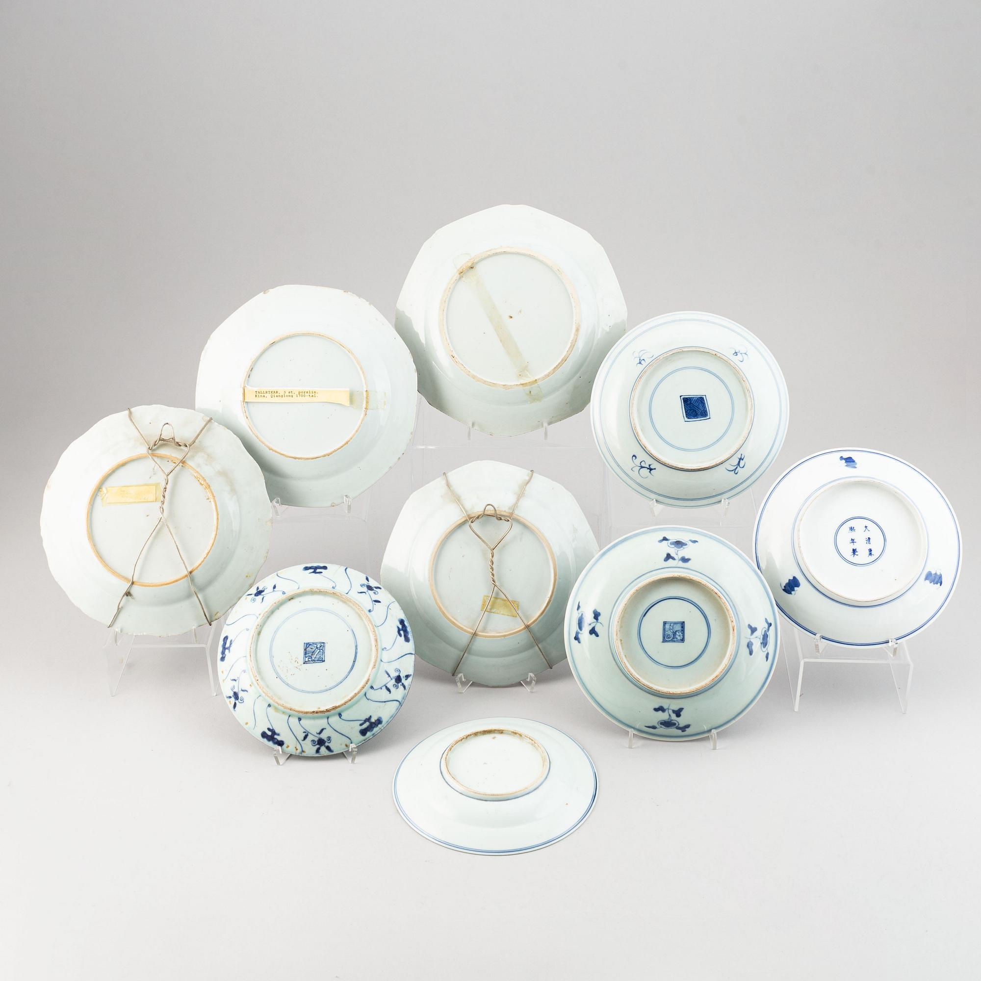 A set of nine dishes, Qing dynasty, 18th/21st Century.