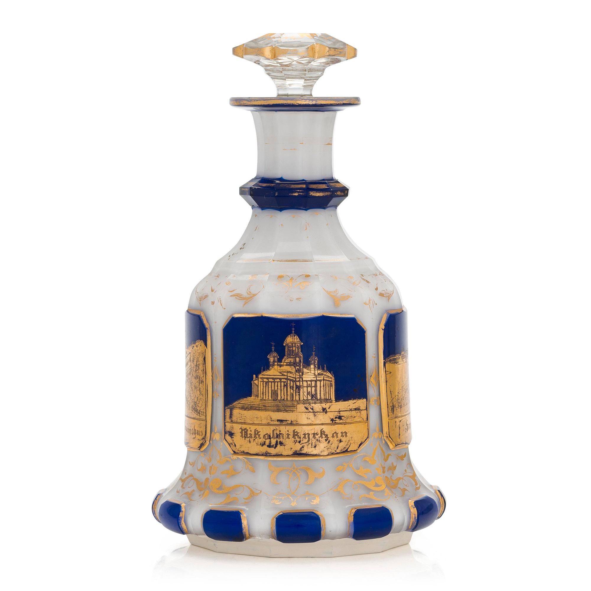 A late 19th century caraffe, probably for Nuutajärvi glassfabrik Finland.
