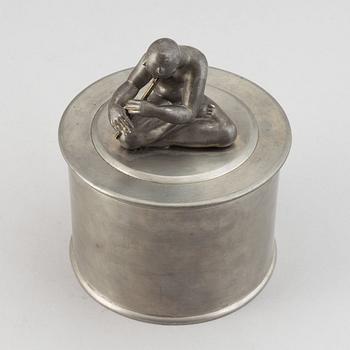 Nils Fougstedt, a pewter box, model 566, Svenskt Tenn, Stockholm, Sweden 1928.