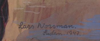 NORRMAN, LARS. Blandteknik på papp-pannå, sign. o dat. 1947.