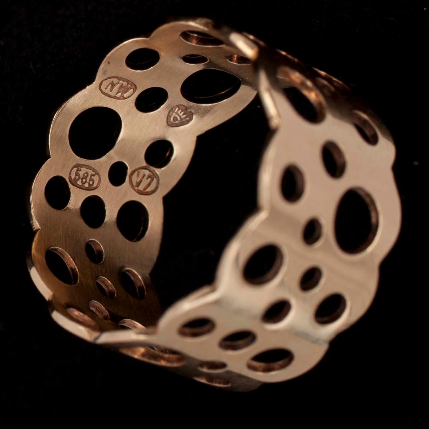 LIISA VITALI, RING, guld 14K, Liisa Vitali, Westerback Helsingfors 1974. Tot. vikt 3,3 gr.