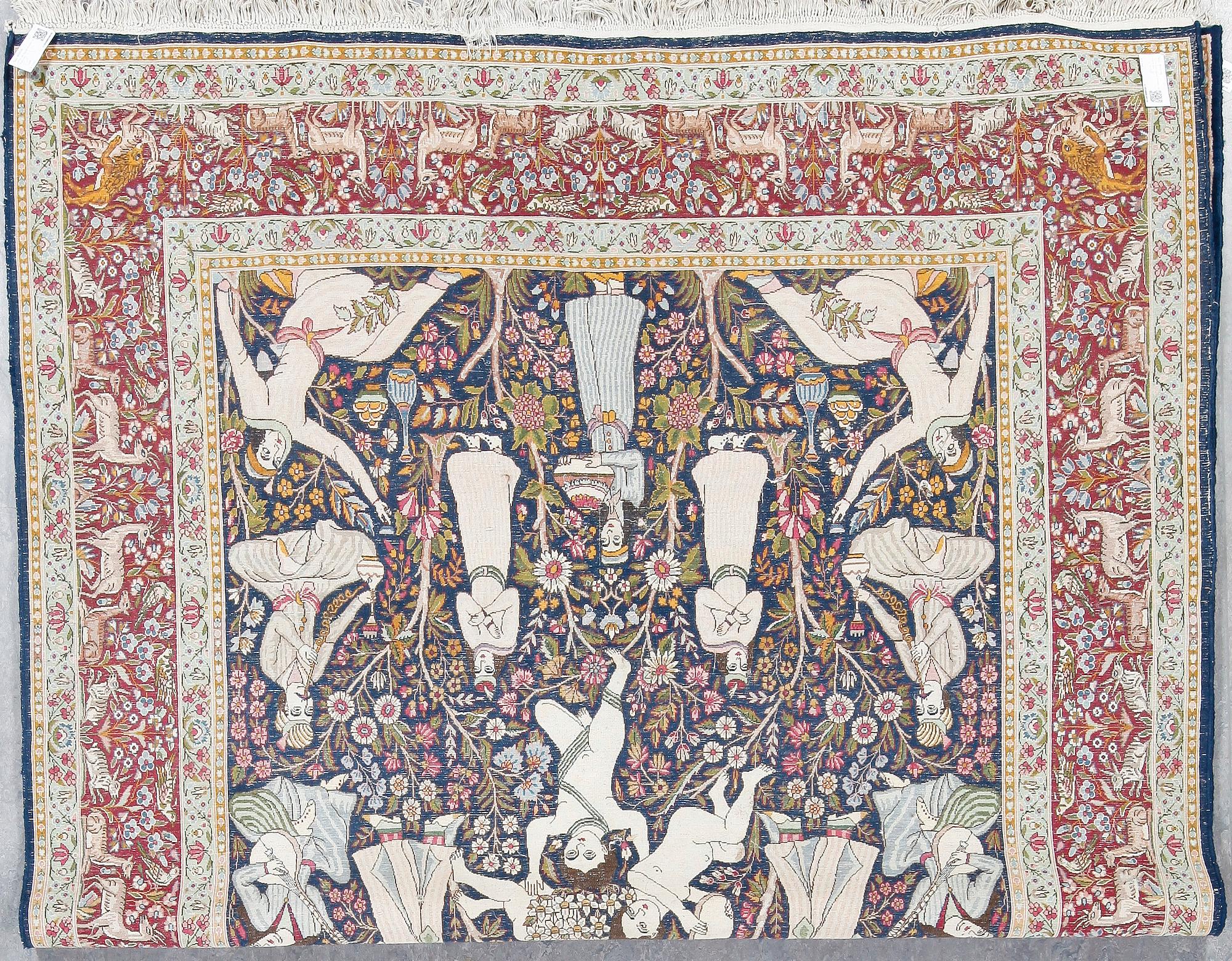 MATTA, old figural Kirman, ca 321x212 cm.