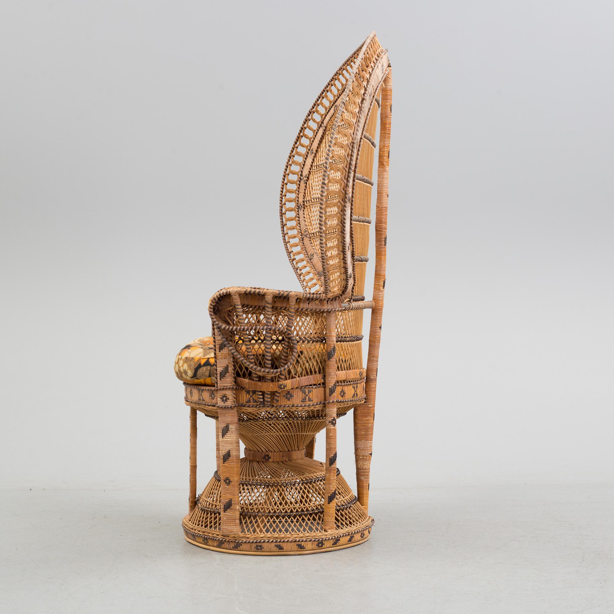 A rattan easy chair,  second half of the 20th Cewntury.