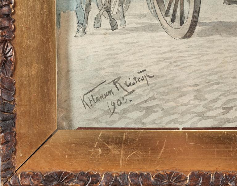 KARL HANSEN REISTRUP, akvarell, sign samt dat 1905.
