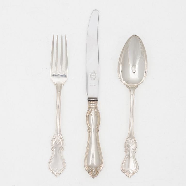 C.G. Hallberg, bestickuppsättning, 36 delar, silver, Stockholm 1951-1952.