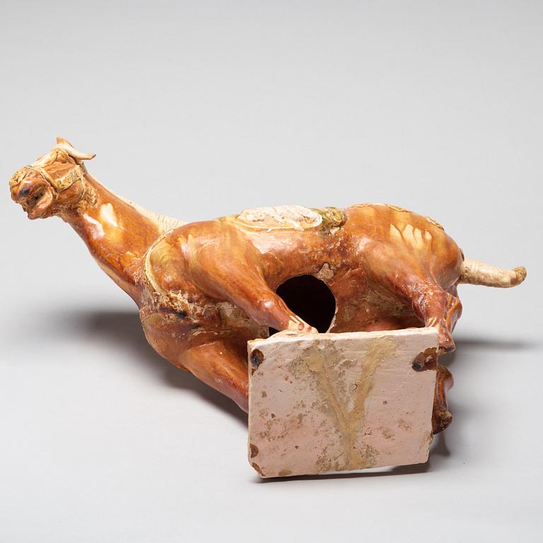 A pottery figure of a horse, Tang dynasty (618-907).