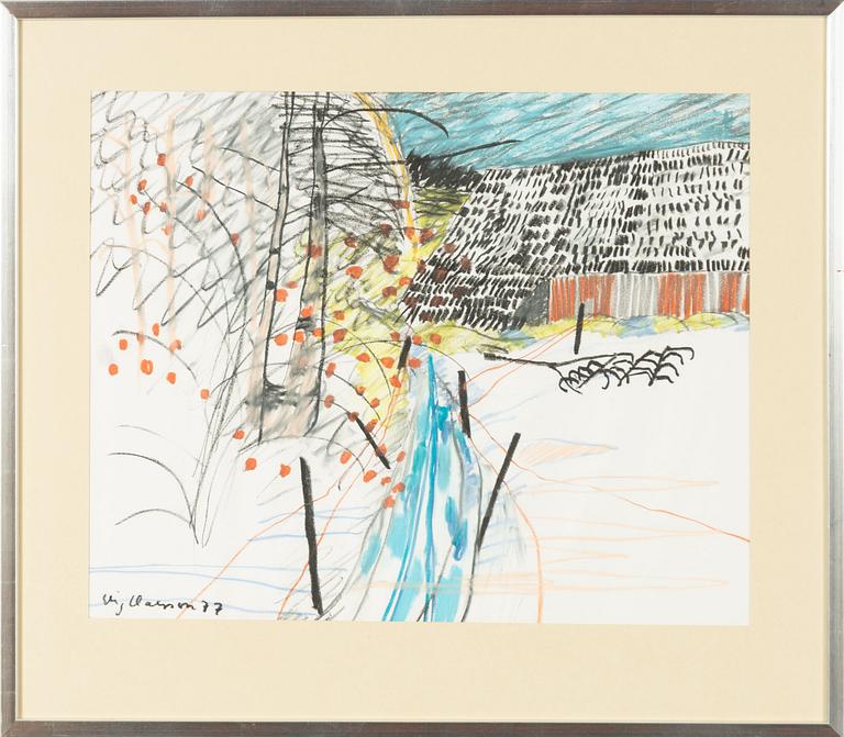 Stig Claesson, Winter Landscape with Barn.