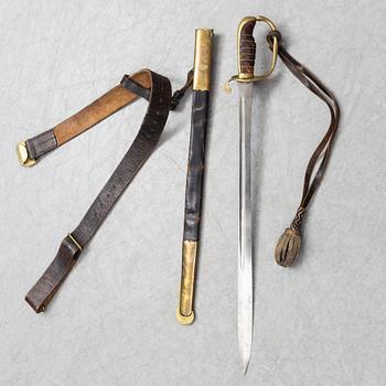 A Swedish navy NCO's sabre 1885 pattern with scabbard.