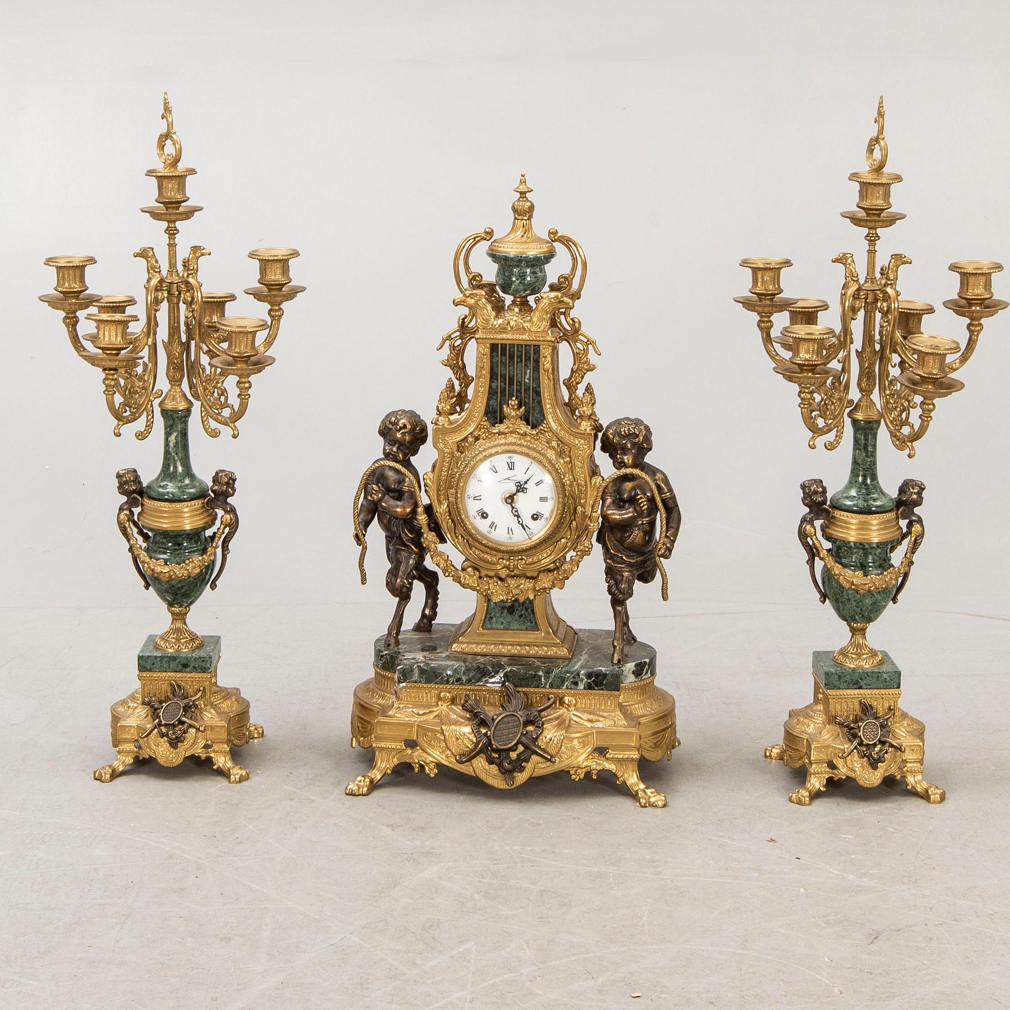 Table set, 3 dlr, Louis XVI style, second half of the 20th century.