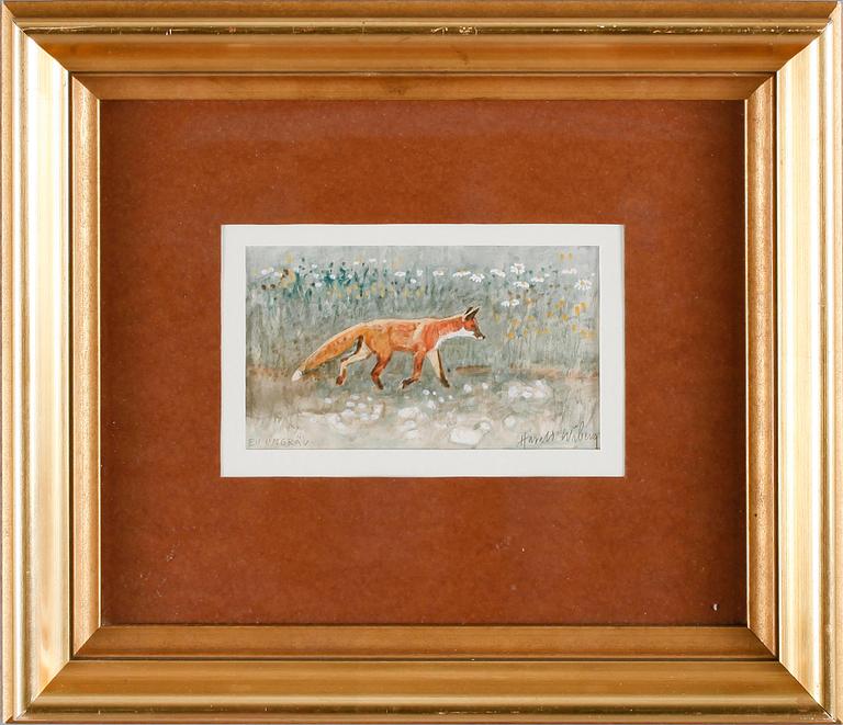 HARALD WIBERG, akvarell, signerad.