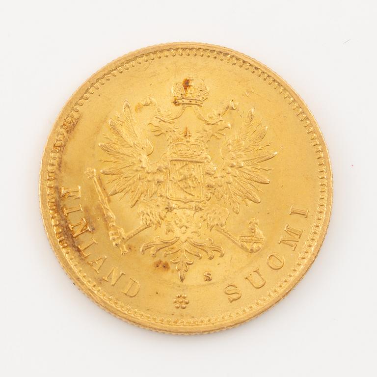 A goldcoin, Finland, Russian Duchy, 20 Markkaa 1880.