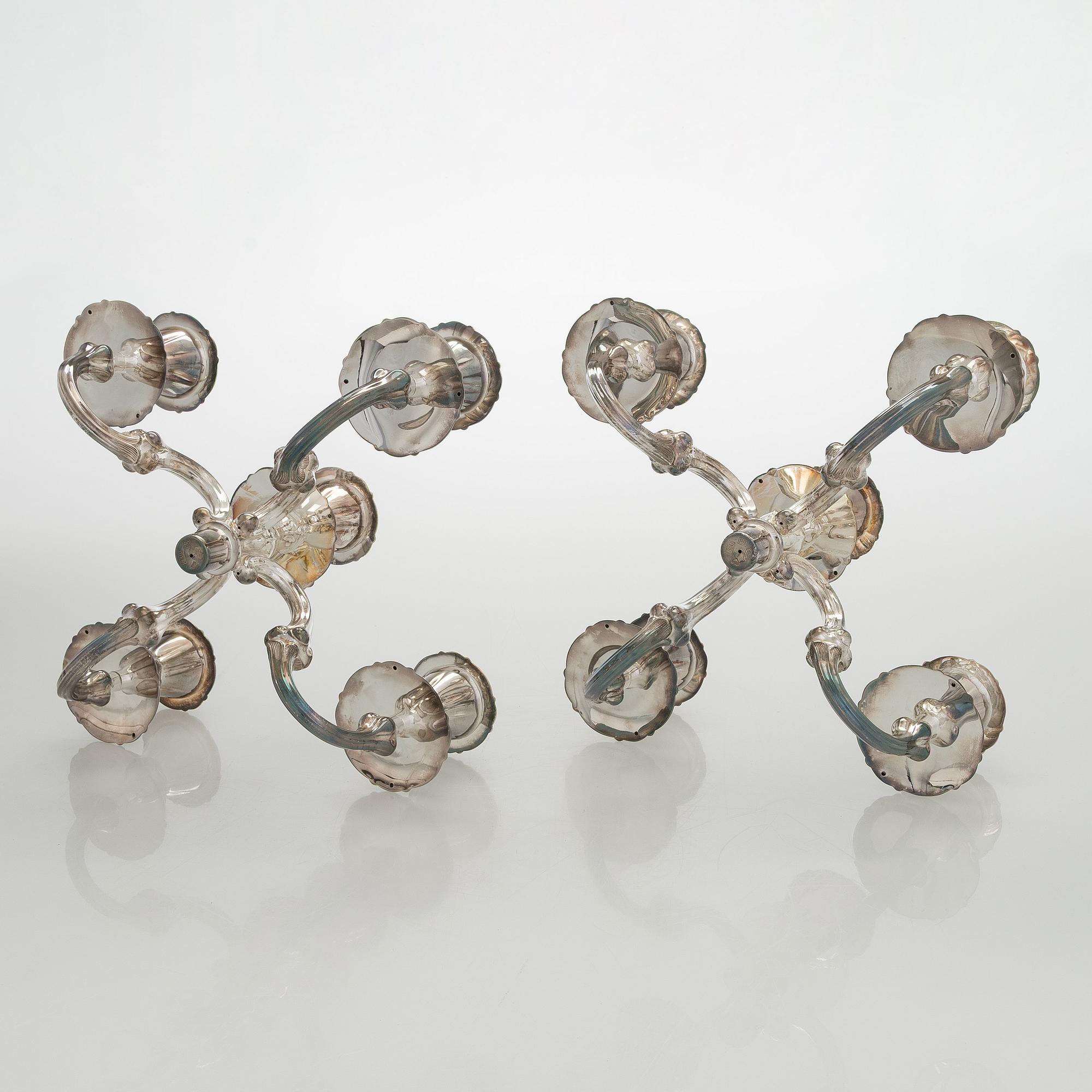 A pair of silver baroque style candelabra, Kultakeskus, Hämeenlinna 2007-2008.