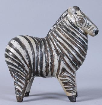 FIGURIN, stengods. Zebra, ur "Stora Zoo", Lisa Larson, Gustavsberg.