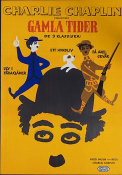 Léo Kouper, a vintage movie poster 'Gamla Tider (The Chaplin Revue)', 1960.
