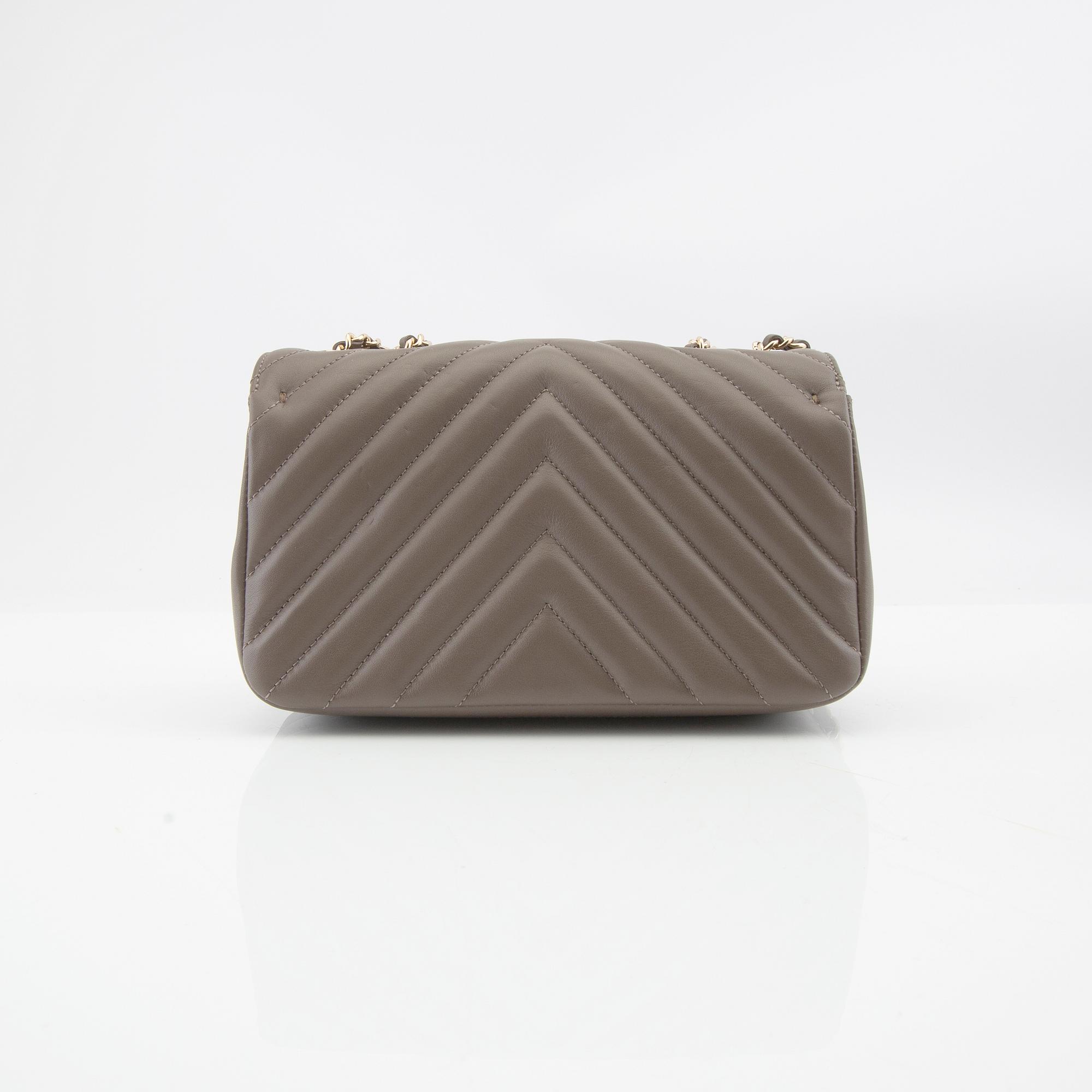 Chanel, "Statement Flap Bag Chevron Lambskin Taupe Medium".