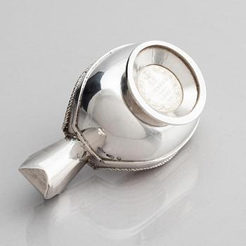 A Latvian silver kovsh, unidentified maker's mark, Latvia circa 1920-1939.