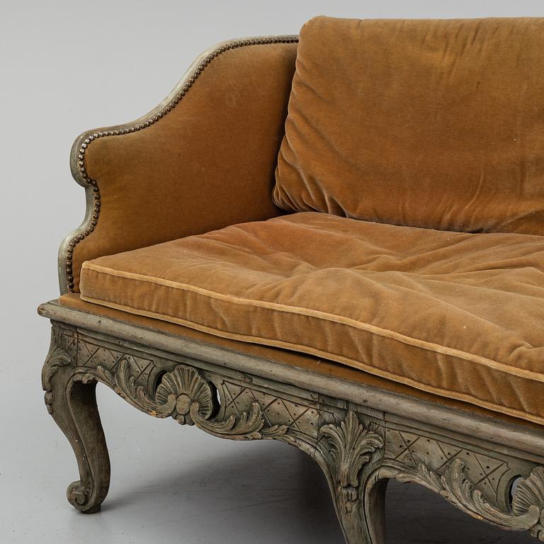 A Swedish Rococo sofa, second half of the 18th century.