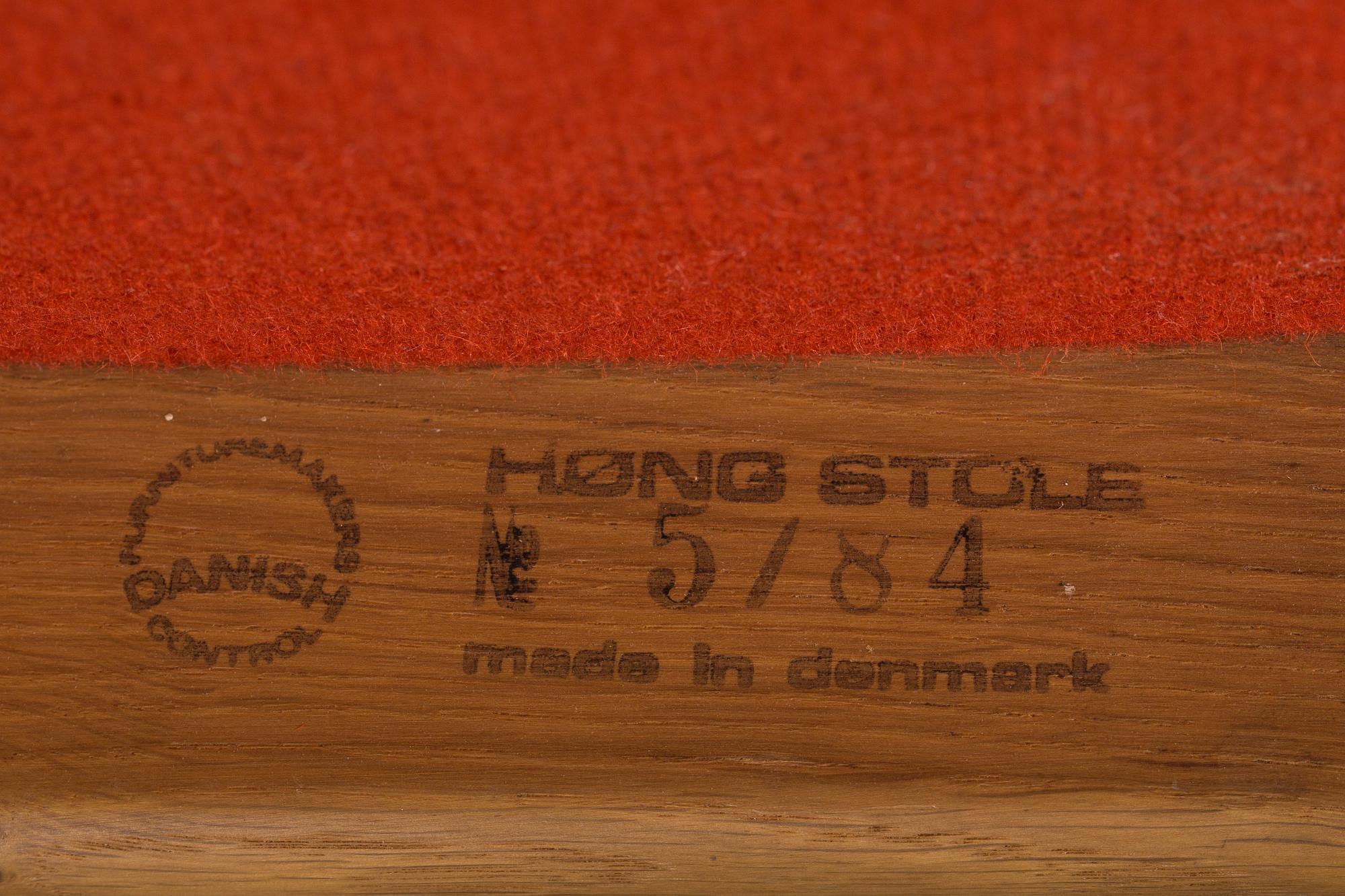 STOLAR, 4 st, Höng stolefabrik, Danmark, 1900-talets andra hälft.