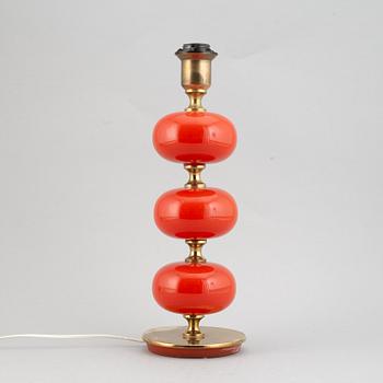 A brass and glass table lamp from AB. Stilarmatur, Tranås, Sweden, 1970s.