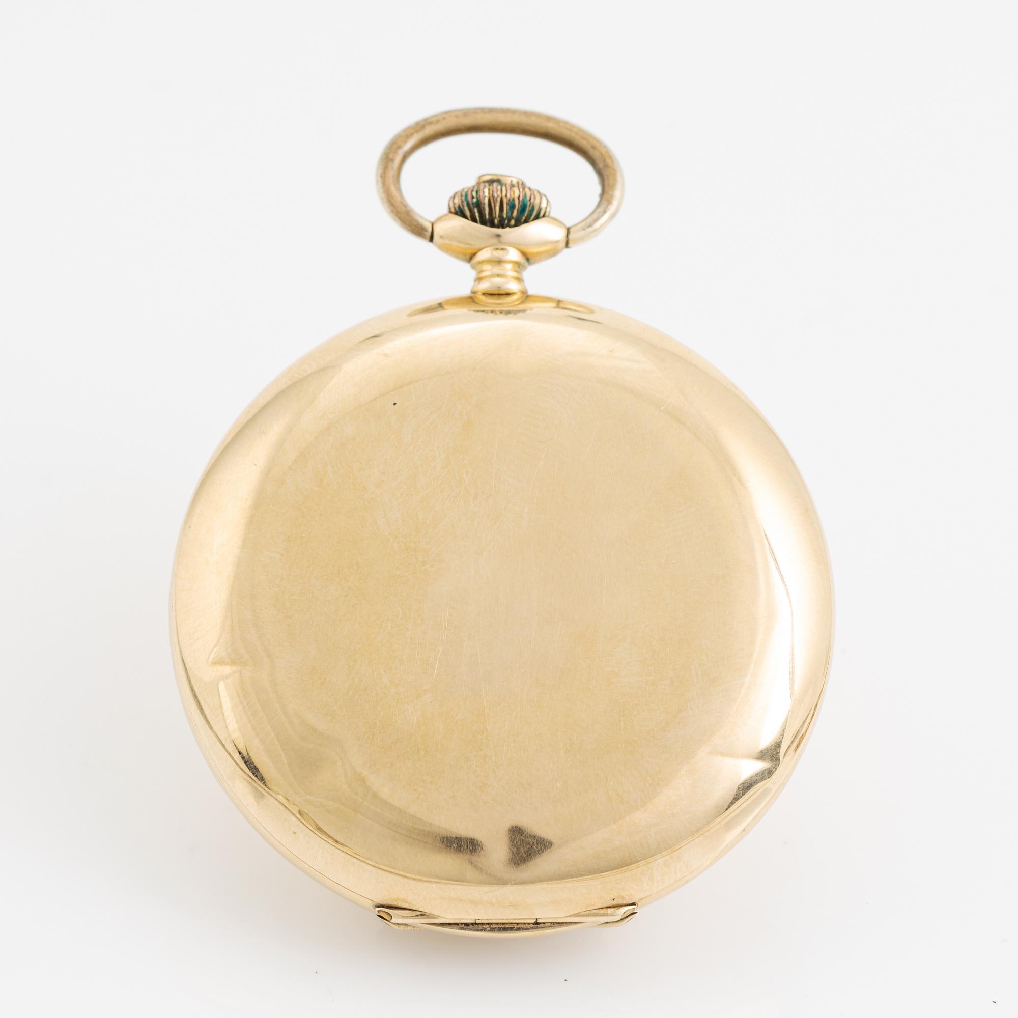 Fickur, 14K guld, savonett, 51 mm.