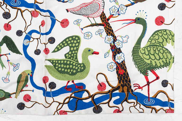 Josef Frank, a 'Gröna Fåglar' curtain, Svenskt Tenn.