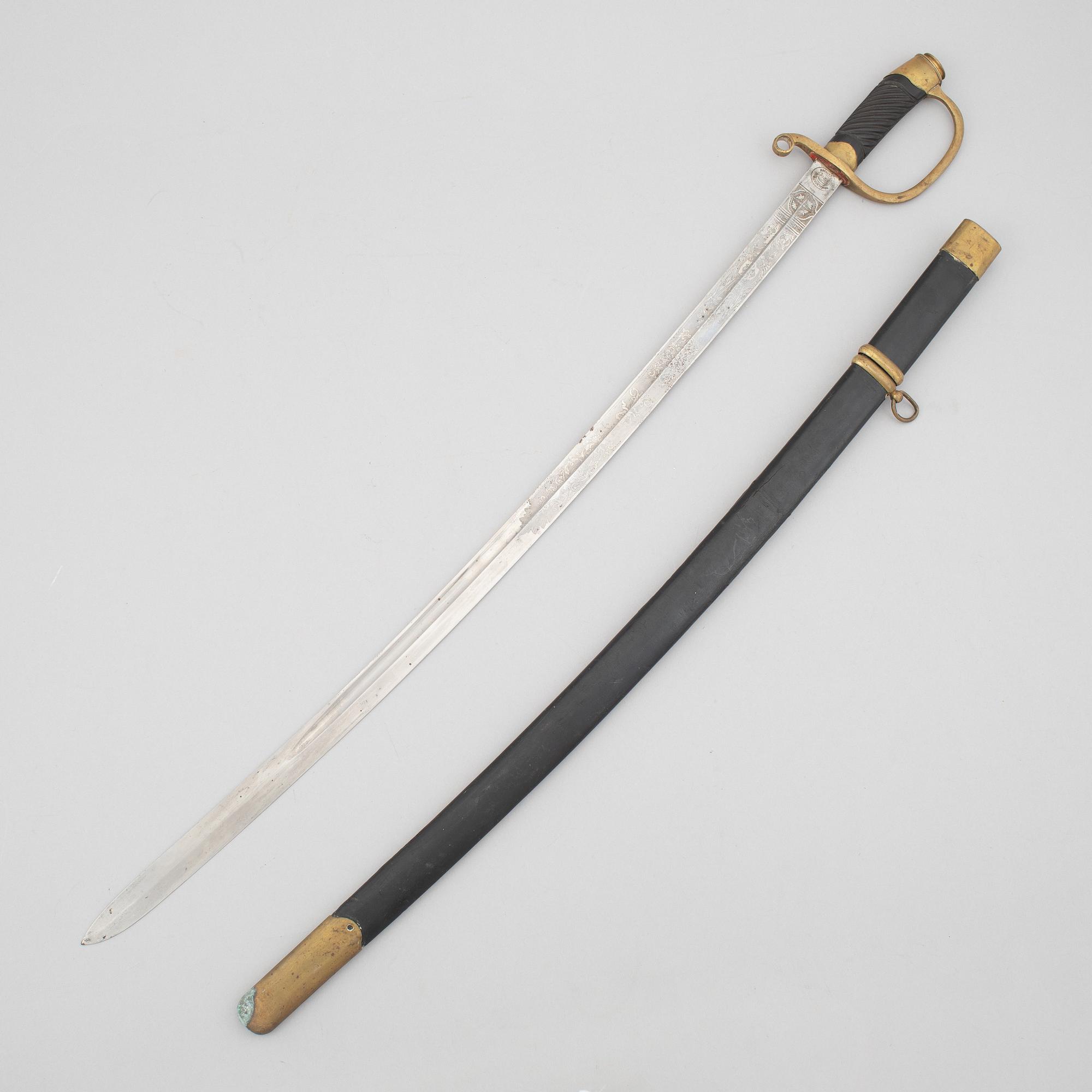 Saber Russian, m/1881 for officer, with scabbard.