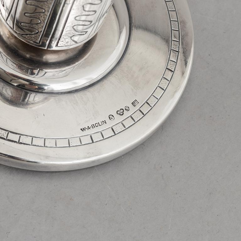 W.A. Bolin, a pair of silver candlesticks, Stockholm 1956.