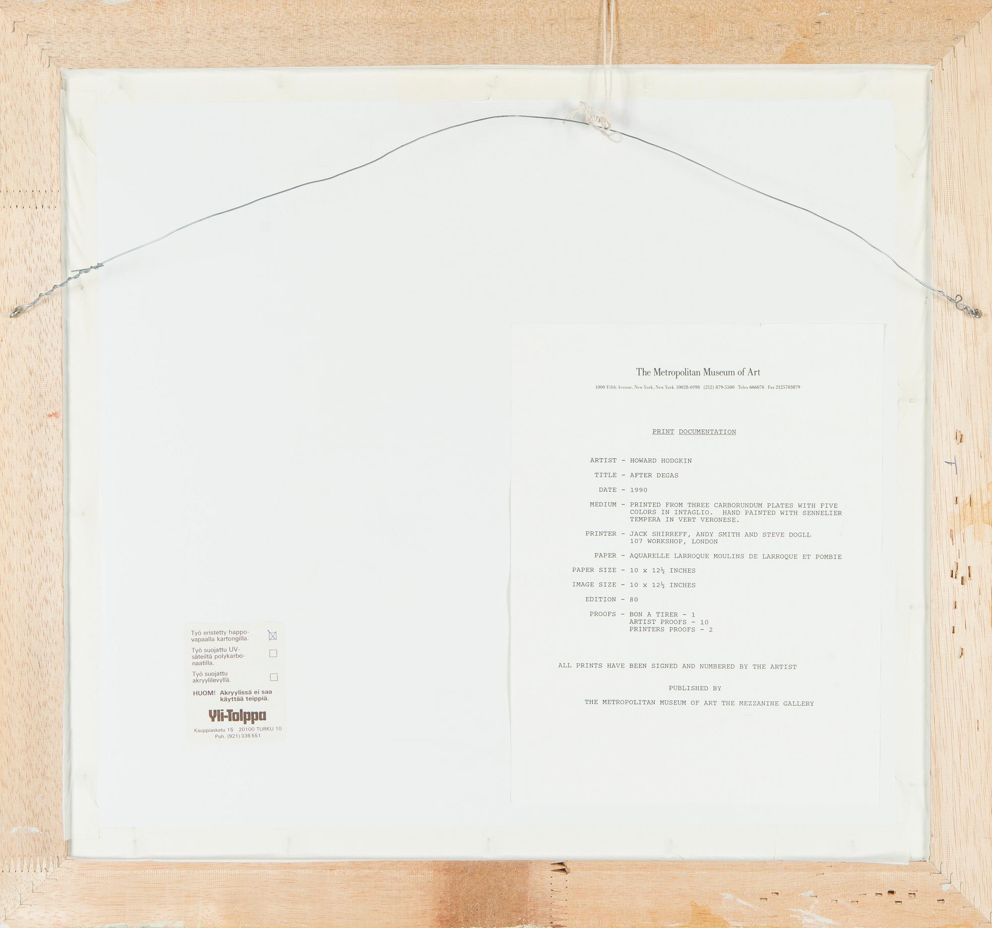 Howard Hodgkin, "After Degas".