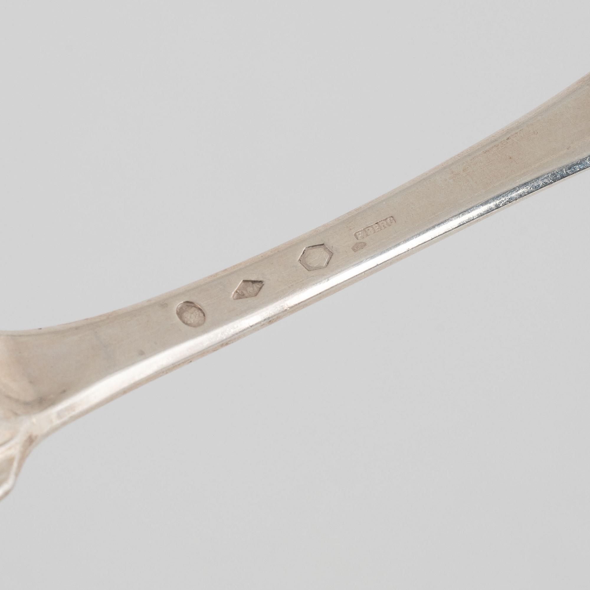 Bestick, 15 st, silver, 1800-1900-tal.