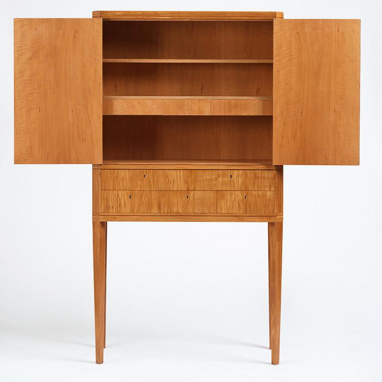 Carl Malmsten, a Swedish Modern cabinet on stand, a journeyman's masterpiece by Sven-Erik Fryklund, Sweden 1942.