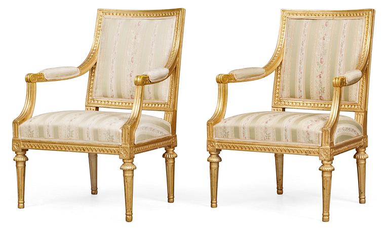 A pair of Gustavian armchairs.