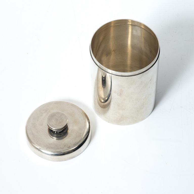 Sigvard Bernadotte, a sterling silver jar with cover, Georg Jensen, Denmark, after 1945.